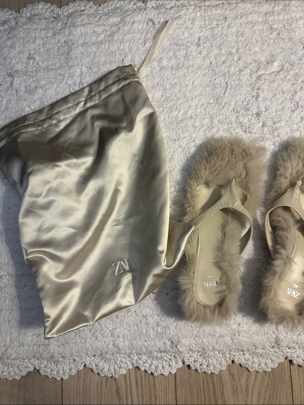 Zara Crudo Raw Crude Heel Sandal Size 9 Brand New with Box and Duffle bag -Cream - Picture 3 of 8